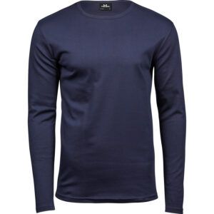 Navy farbiges Langarm Shirt (Vorderseite).