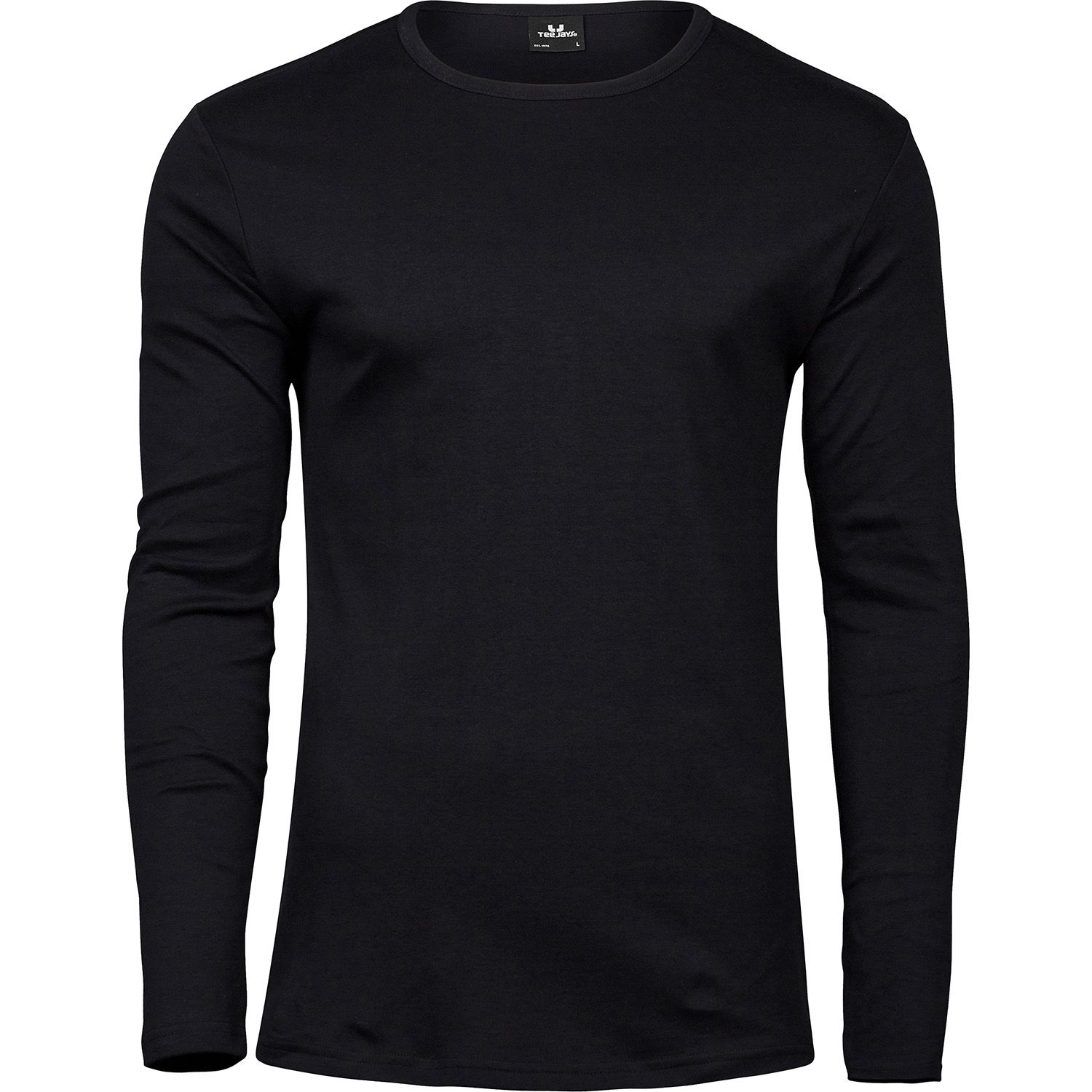 Schwarz Langarm Shirt (Vorderseite).