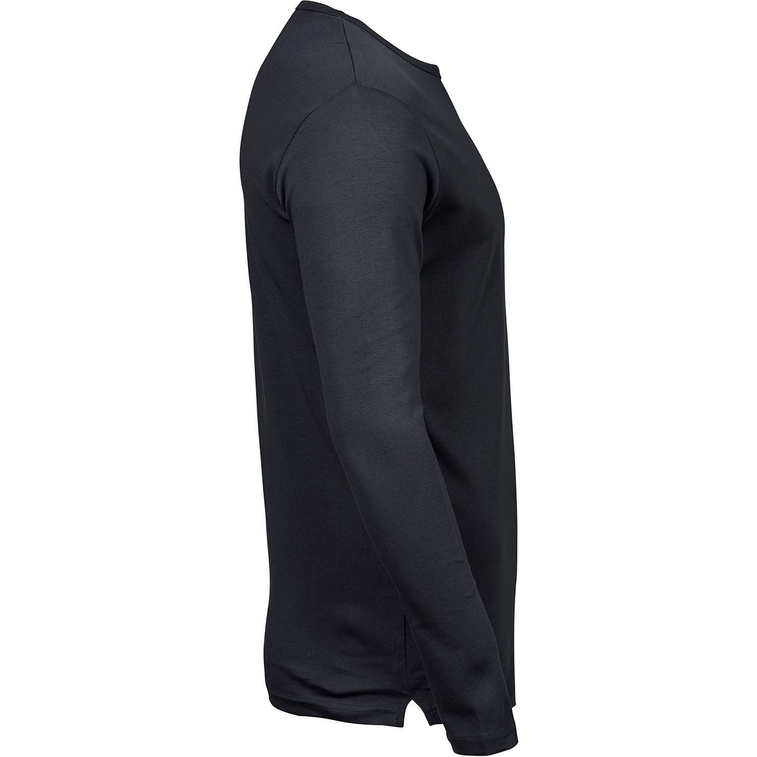 Dunkelgraues Langarm Shirt (rechte Seite).